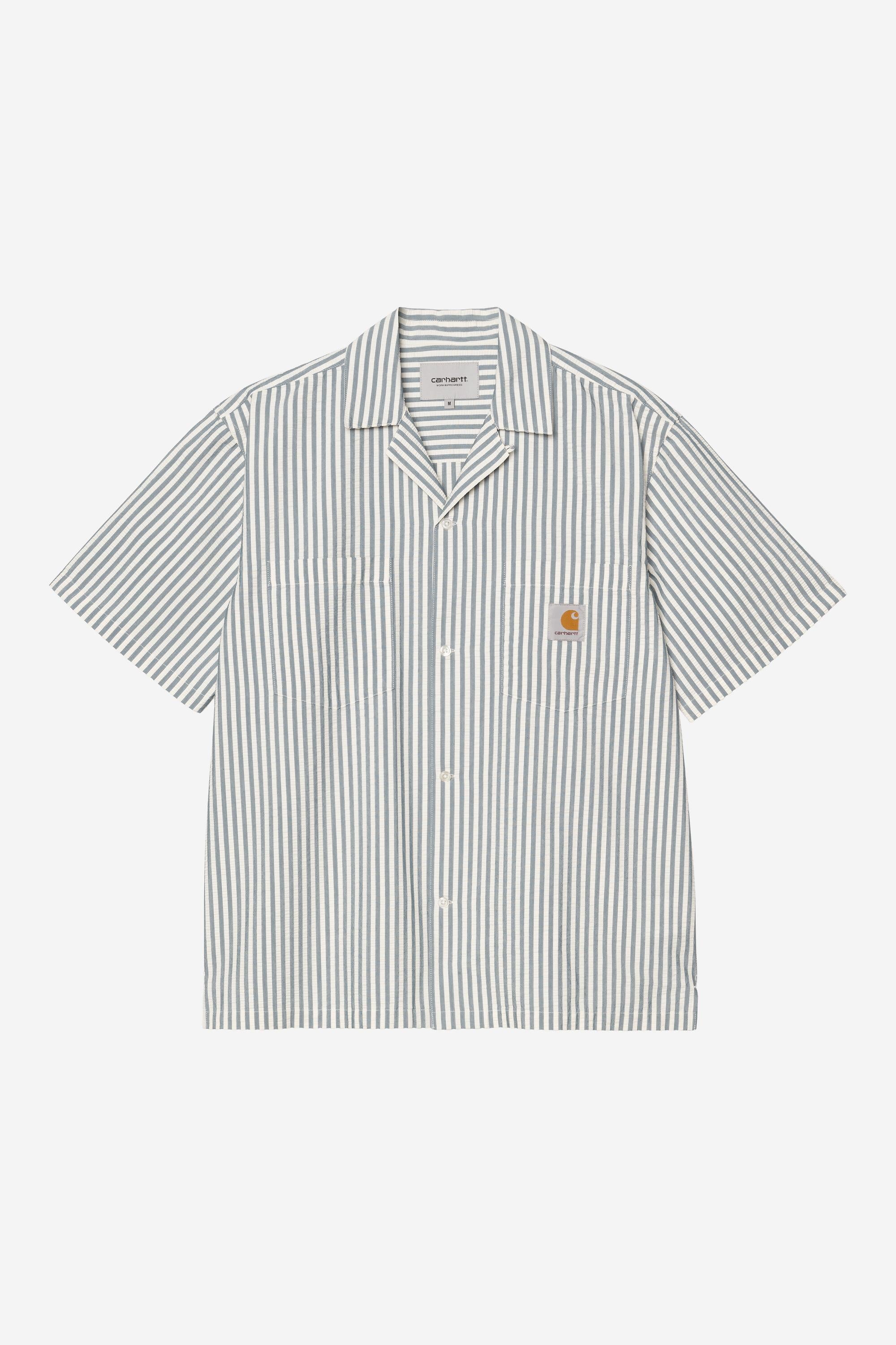 Men Carhartt WIP Short Sleeve Leavel Stripe Shirt